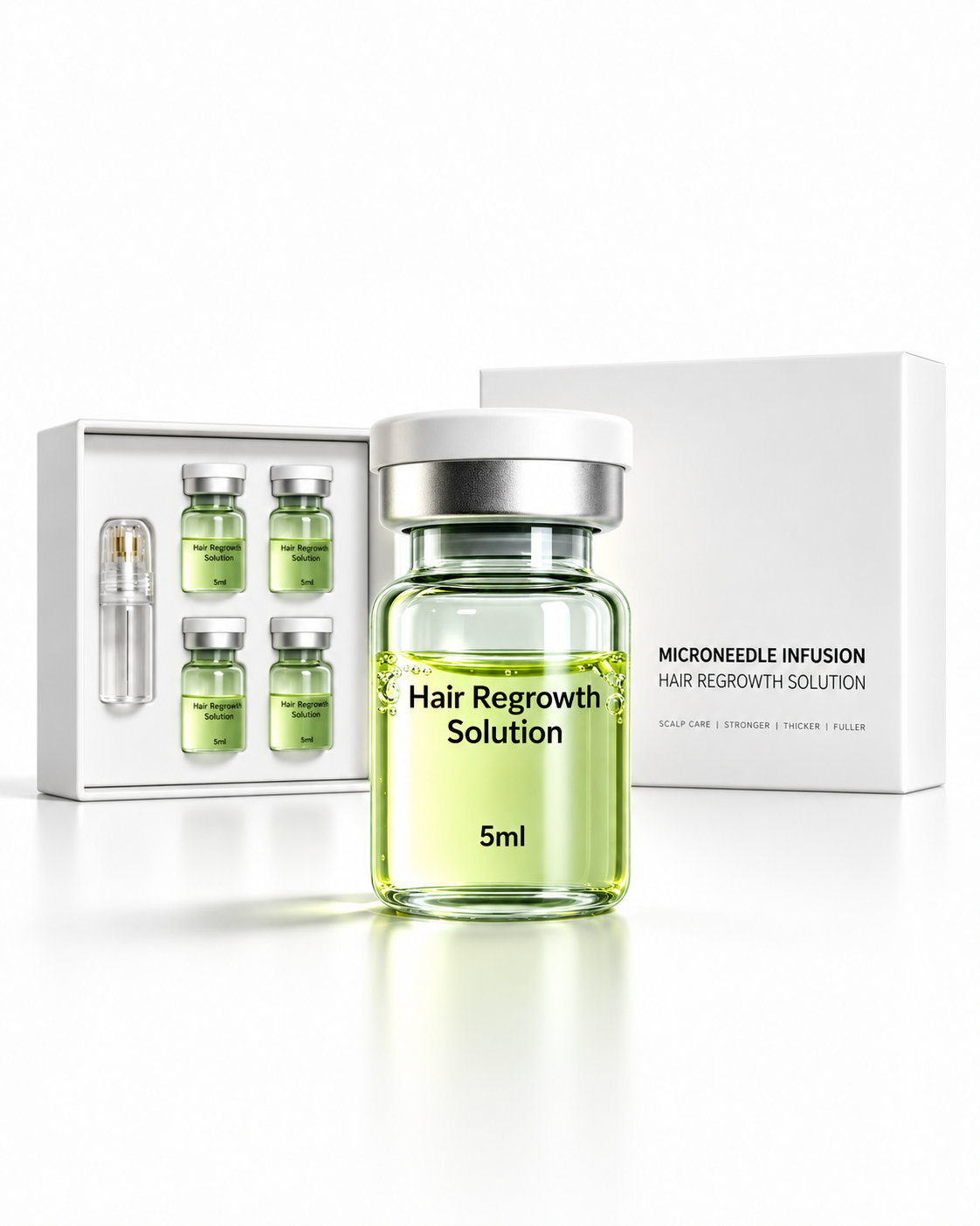 Hair care set with microneedle applicator