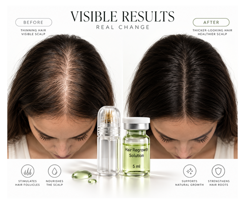Microneedle applicator and hair serum set