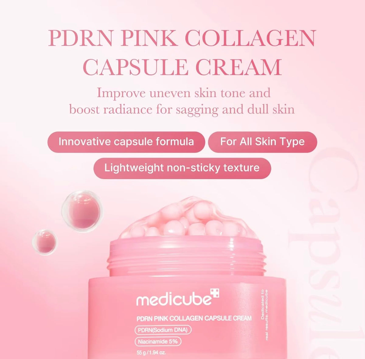 Medicube PDRN Pink Collagen Capsule Cream 55 g — product image