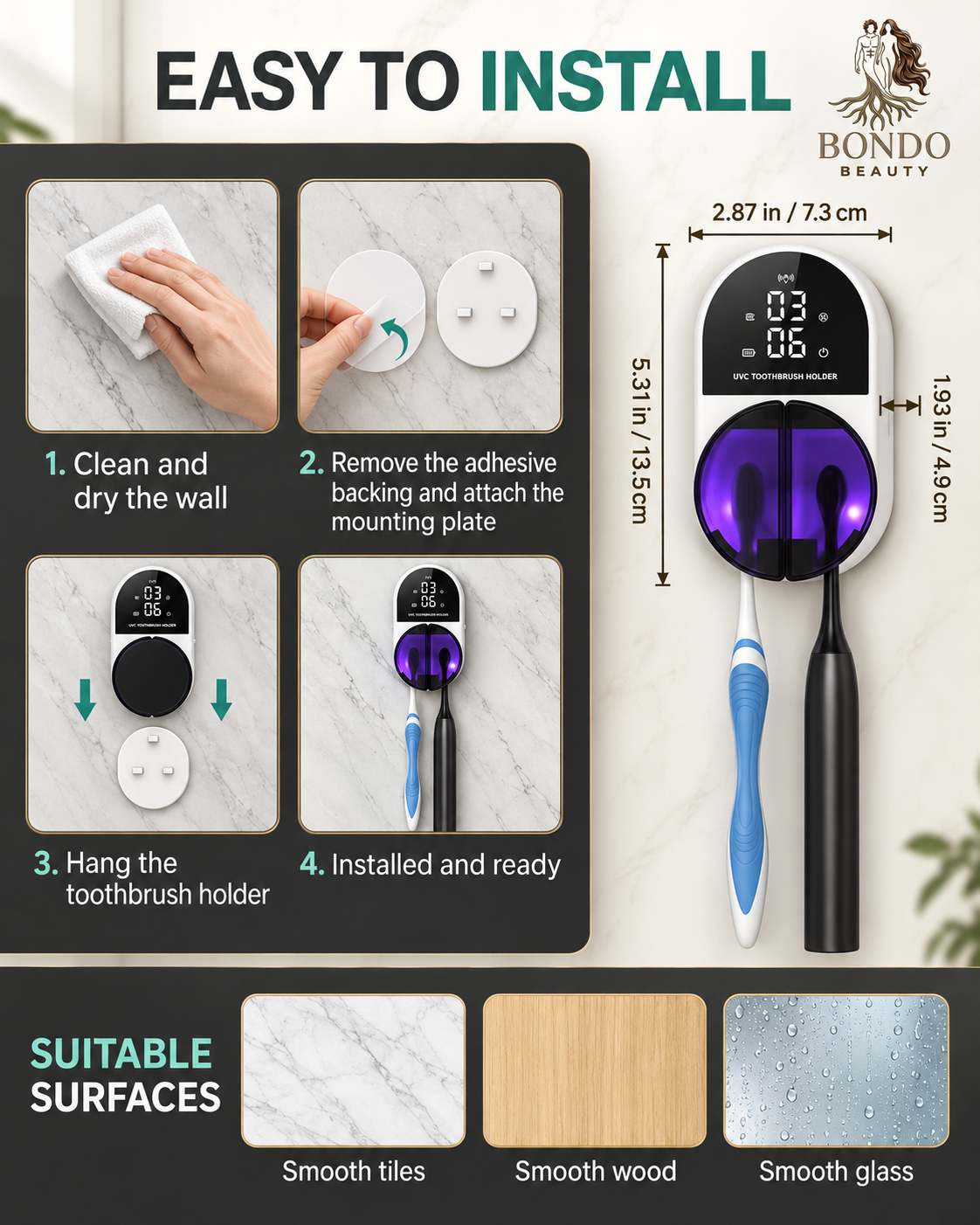 UV-C toothbrush sanitizer product details